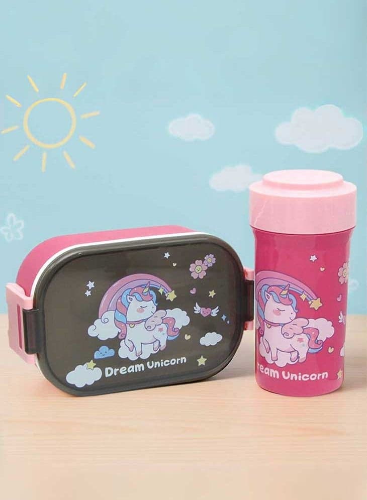 Lunch Boxes with Water Cup Set for Kids, Bento Box for Children's School with Sauce Container, Leak-Proof Lunch Food Container