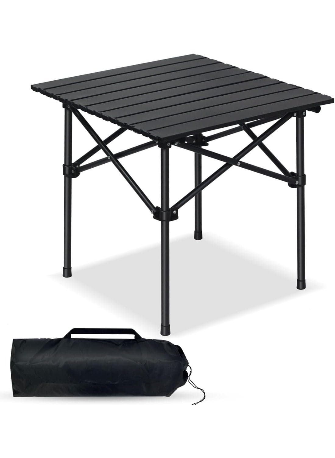 Outdoor Camping Folding Table,Lightweight Folding Table with Aluminum Table Top and Carry Bag, Easy to Carry, Perfect for Outdoor, Cooking, Beach,Picnic, Hiking, Fishing(53×51×50cm)