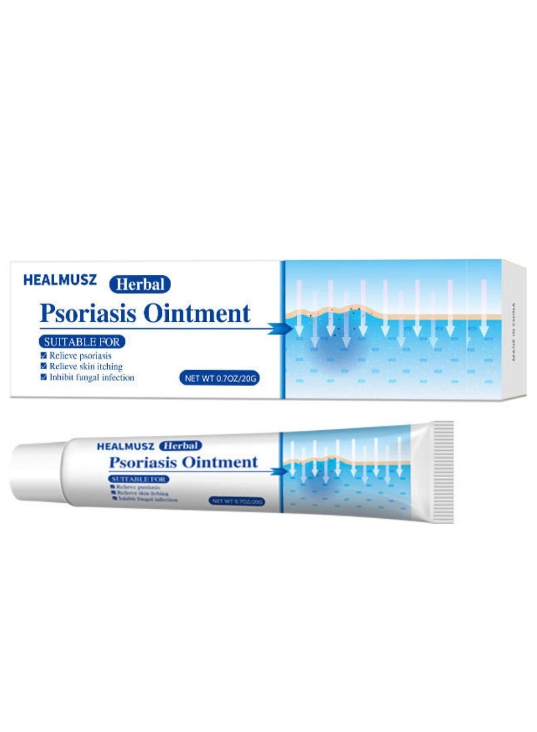 Psoriasis Ointment Antibacterial Cream Psoriasis and Eczema Antifungal Cream Helps Eczema Ringworm Anti Itch Cream with Gentler and Safer Herbal Ingredients Quickly Relives Itching Herbal Cream 20g