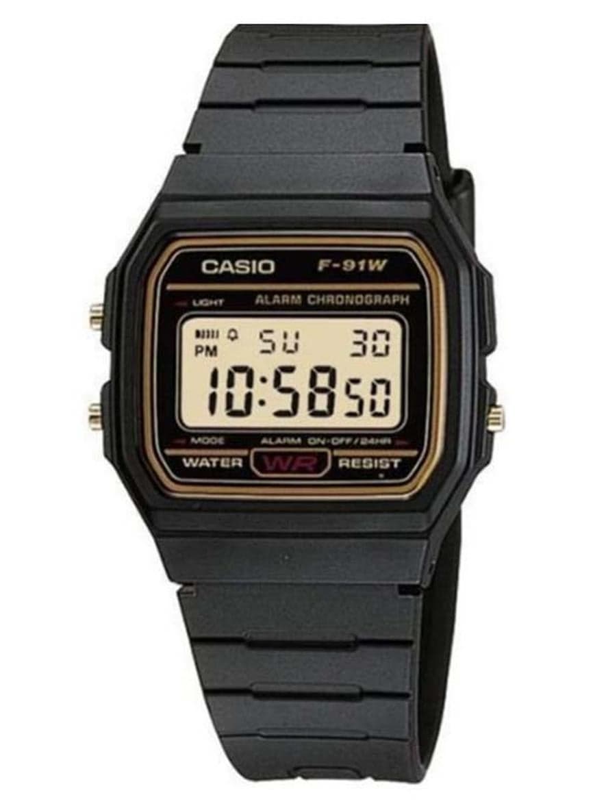 Men Resin Digital Wrist Watch F-91WG-9QDF - 38 mm - Black