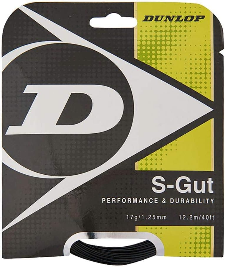 DUNLOP S-Gut 17 Gauge Tennis String, Black