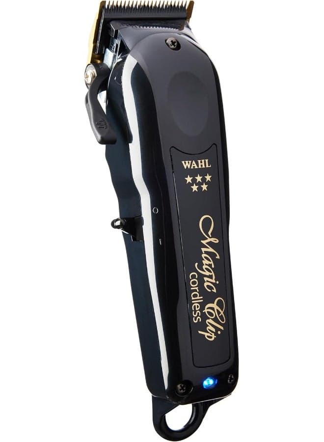 Wahl Professional 5 Star Magic Clip Black | Cord-Cordless | 8 premium Attachments | DLC Staggertooth Blade | 3 Pin - GCC
