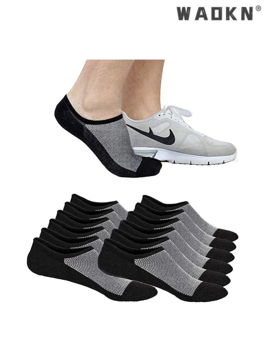 Mens Ankle Athletic Socks, Low Cut Breathable Running Socks, Comfort Sports Trainer Socks, Cotton Casual Non-Slip No Show Socks for Men and Women, Invisible Crew Boat Socks, 6Pairs