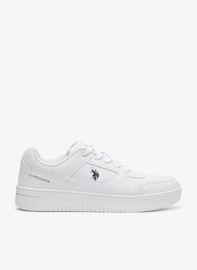 Men's Classic White Sneakers - All-White Low-Top Design Shoes, Comfortable Casual Shoes for Everyday Wear
