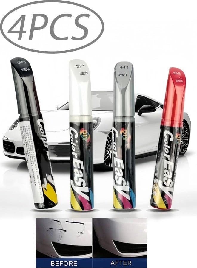 4Pcs Car Scratch Repair Pen Multicolor Touch Up Paint Pen for Car Motorcycle Boat Portable Scratch Remover Paint Repair Tool for Vehicle Body Scratches, Essential Car Accessories for Paint Scratch Fix