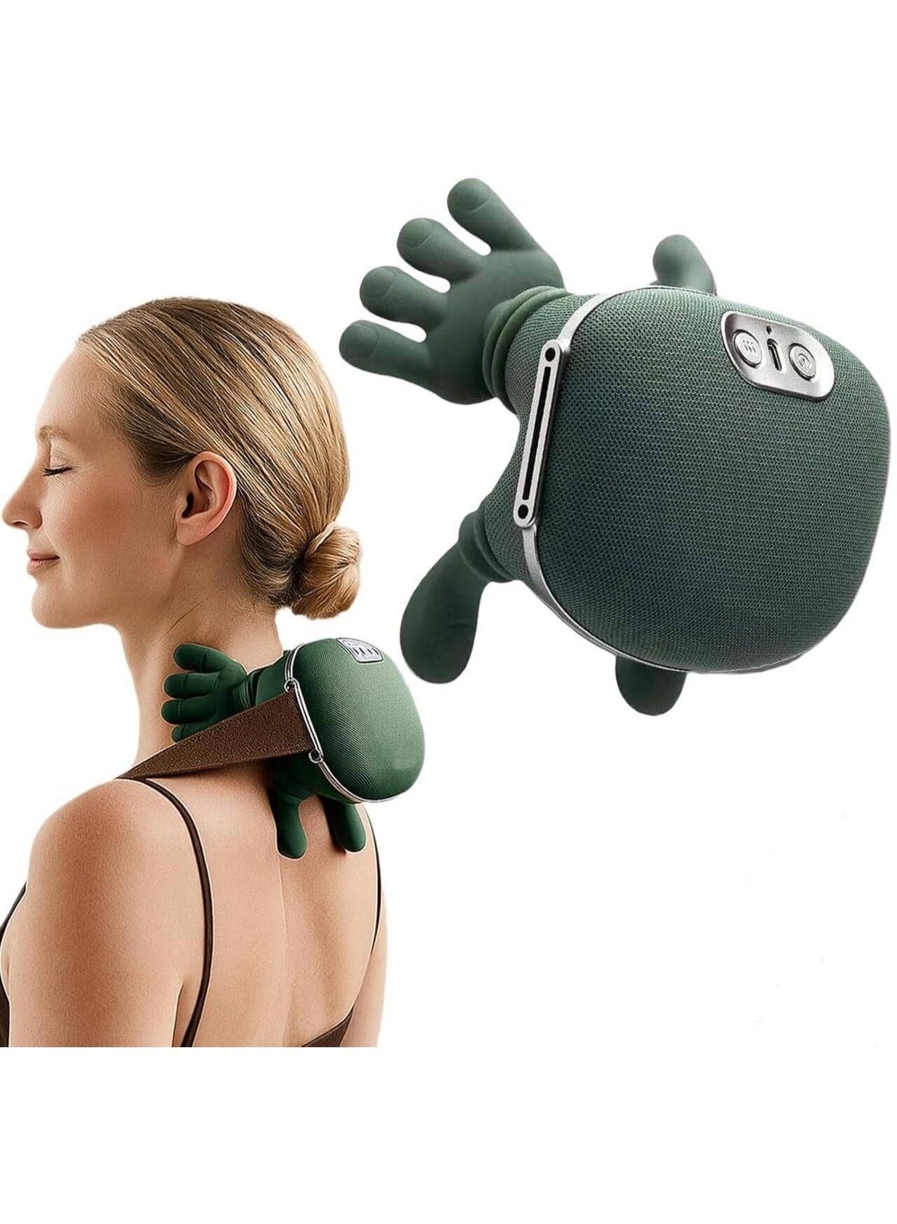 Electric Shiatsu Massage Cushion Pillow with Heat Deep 4D Kneading Neck Back Massager, Portable Fabric Shell Design for Home, Office & Car