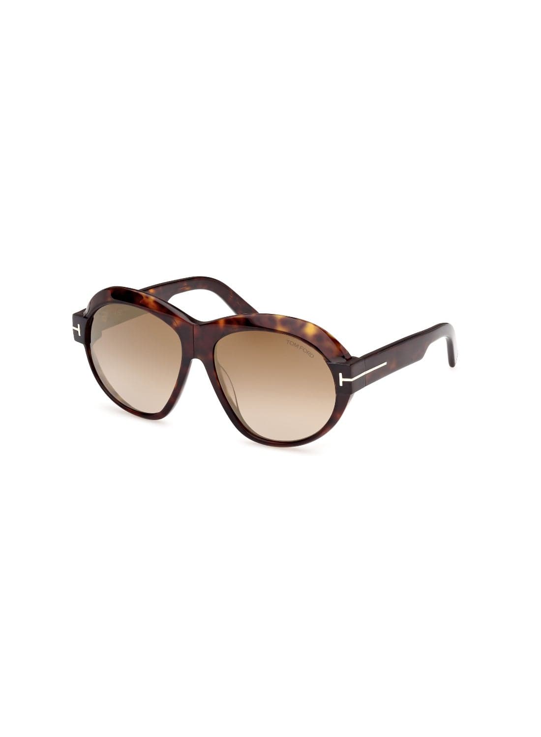 Women's Round Shape Acetate Sunglasses FT111352G59 Lens Size: 59 Millimeter - Dark Havana