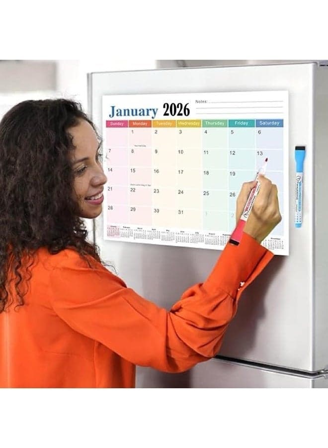 Magnetic Calendar for Fridge, 18 Months Wall Calendar Jan 2026 - Jun 2027, Refrigerator Calendar Suitable for Keeping Important Dates, Perfect for Organizing