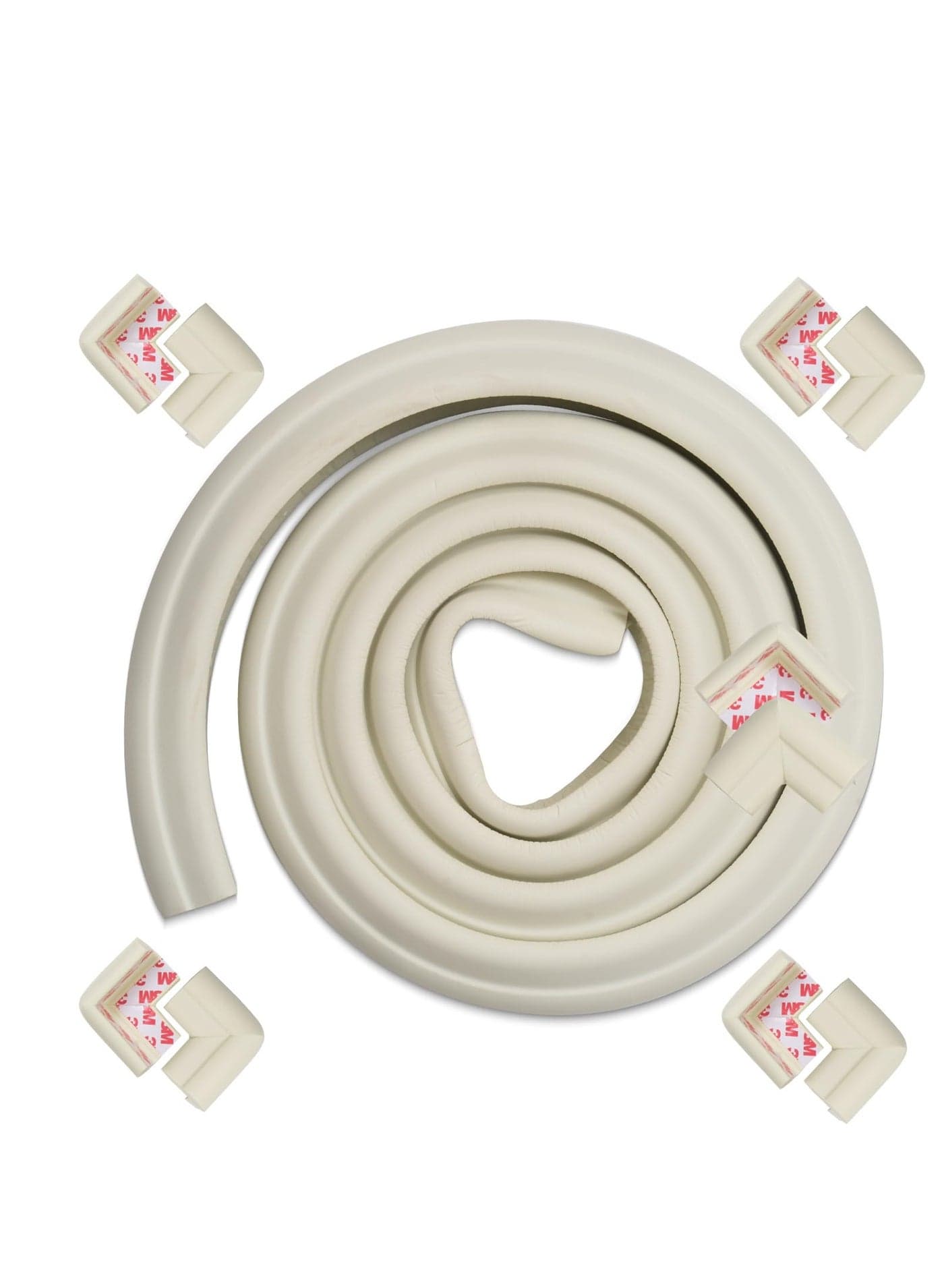 Baybee Baby Safety Corners for Edge | Pre-Taped Corner Guards for Babies with 6.5ft Edge Strip & 10 Pcs Edge | Child Safety Protector for Furniture | Baby Proofing Edge Guards for Kids (White)