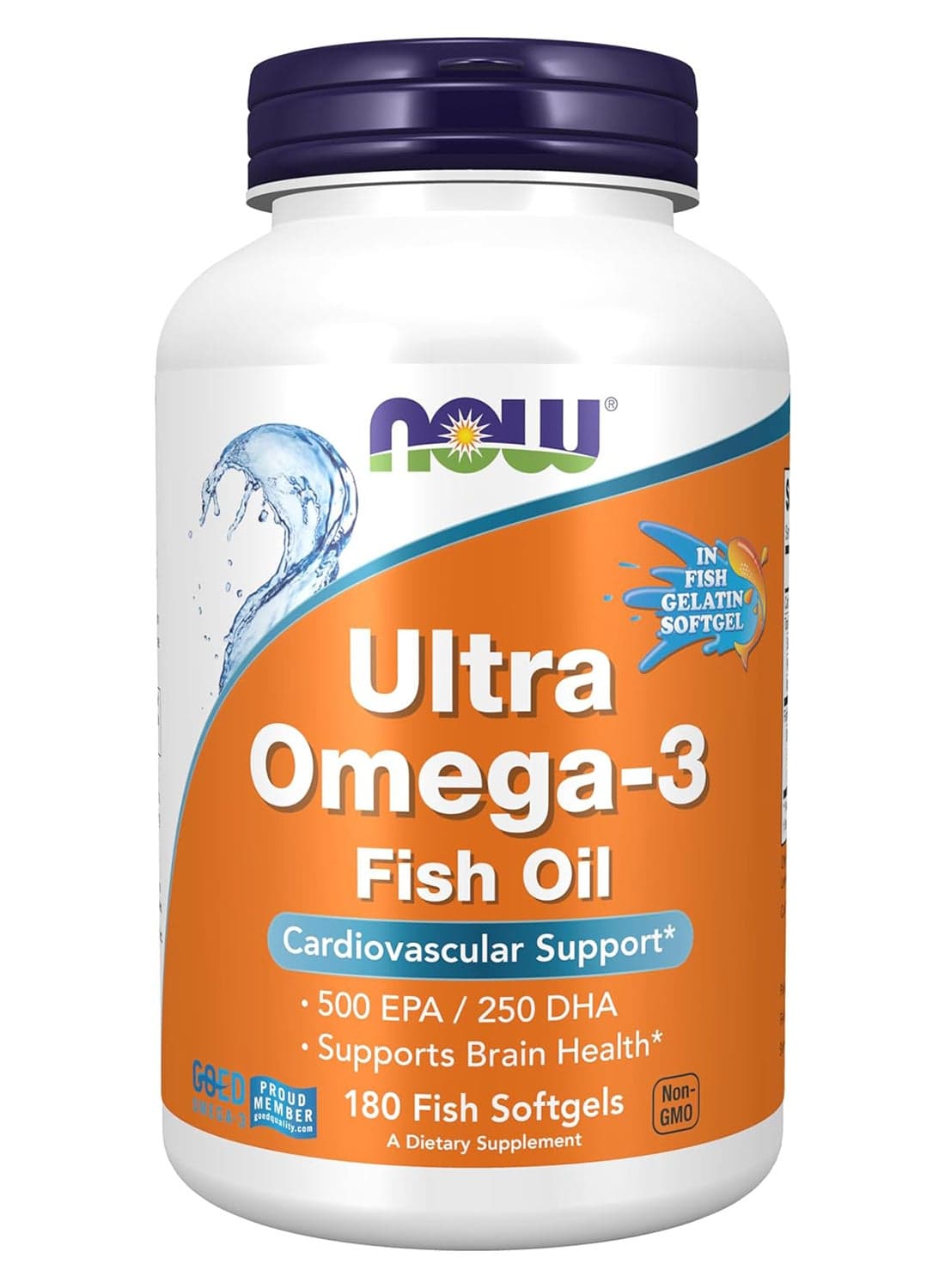 Ultra Omega-3, 500 EPA / 250 DHA, Cardiovascular Support, 180 Softgels