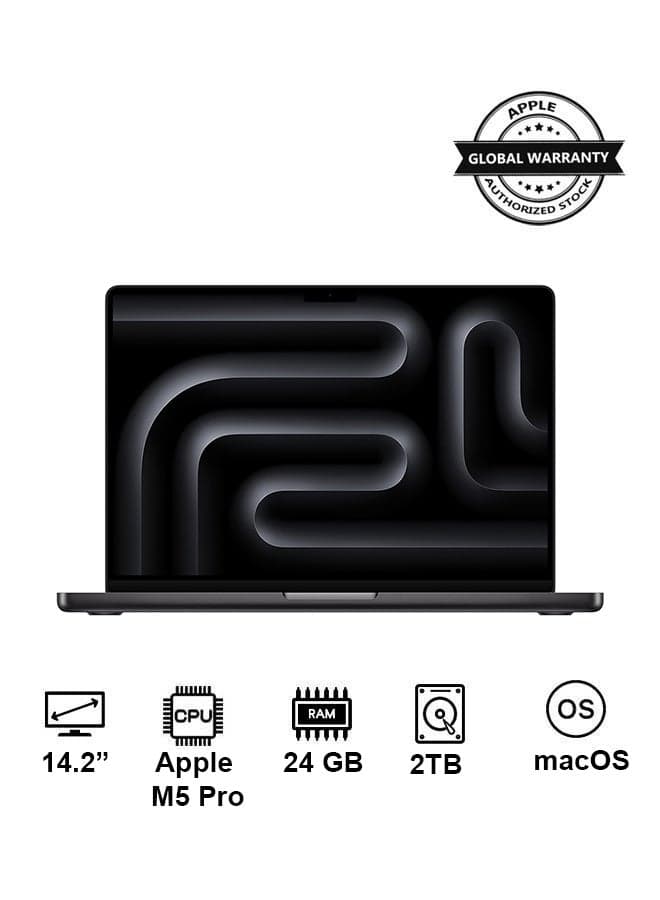 New 2026 MacBook Pro MGDT4 | 14.2 Inch Display |Apple M5 Pro Chip | 20-Core CPU 18-Core GPU | 24GB RAM | 2TB SSD | macOS | English Keyboard | Space Black