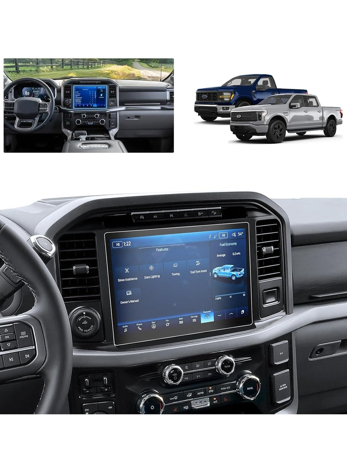 Screen Protector for Ford F-150 2021 2022 2023 2024 2025 SYNC4 12 Inch Touchscreen Tempered Glass Screen Protector,9H Hardness, HD Anti-Scratch