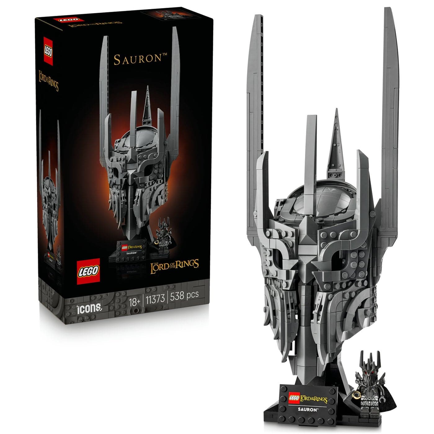 LEGO Icons The Lord of the Rings: Sauron’s Helmet 11373 Building Toy Set (538 Pieces)