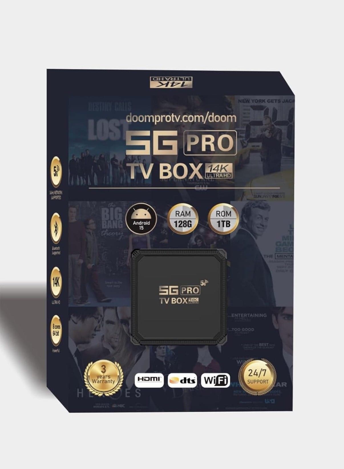 5G Pro TV Box new Version ,Android , Ultra HD, WiFi Streaming Media Player with HDMI.
