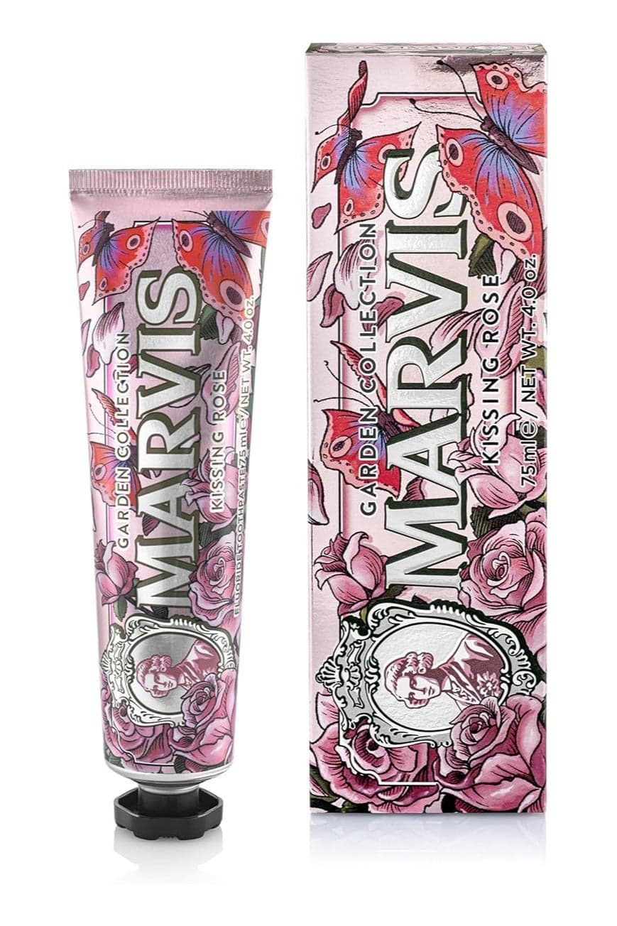 Marvis Garden Collection Kissing Rose Limited Edition Toothpaste, 75 ml, Sensational Flavored Toothpaste for a Long-Lasting Freshness