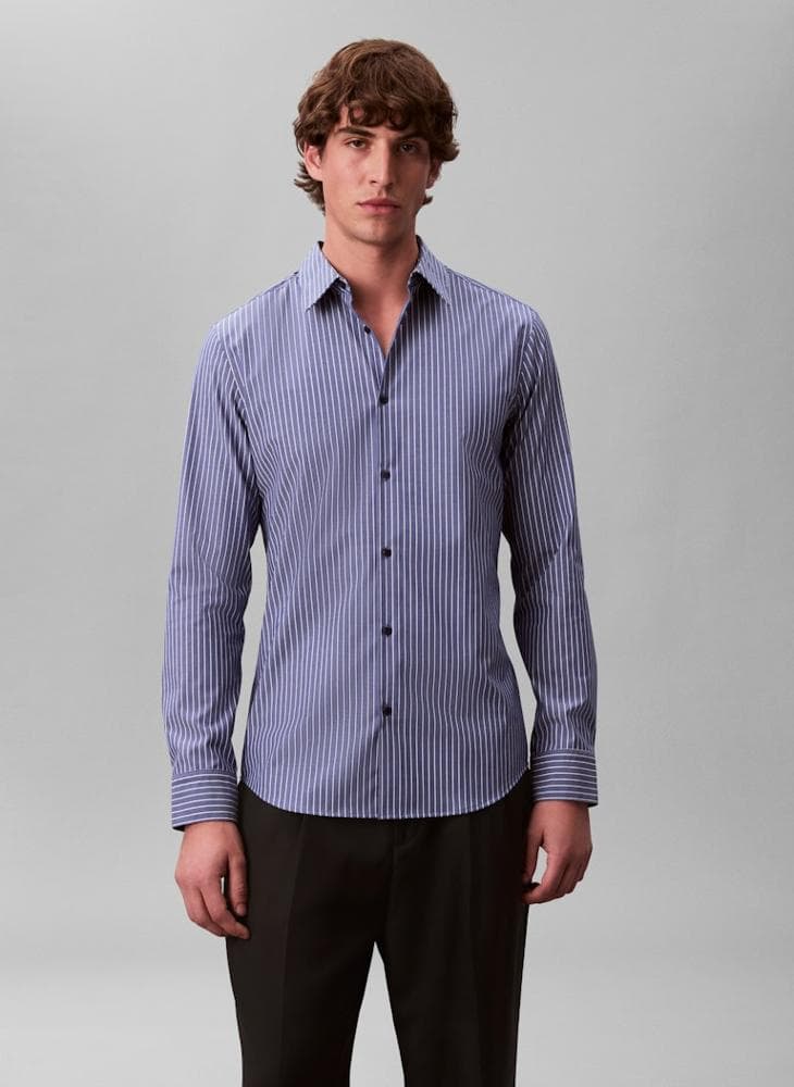 Striped Long Sleeve Slim Fit Shirt