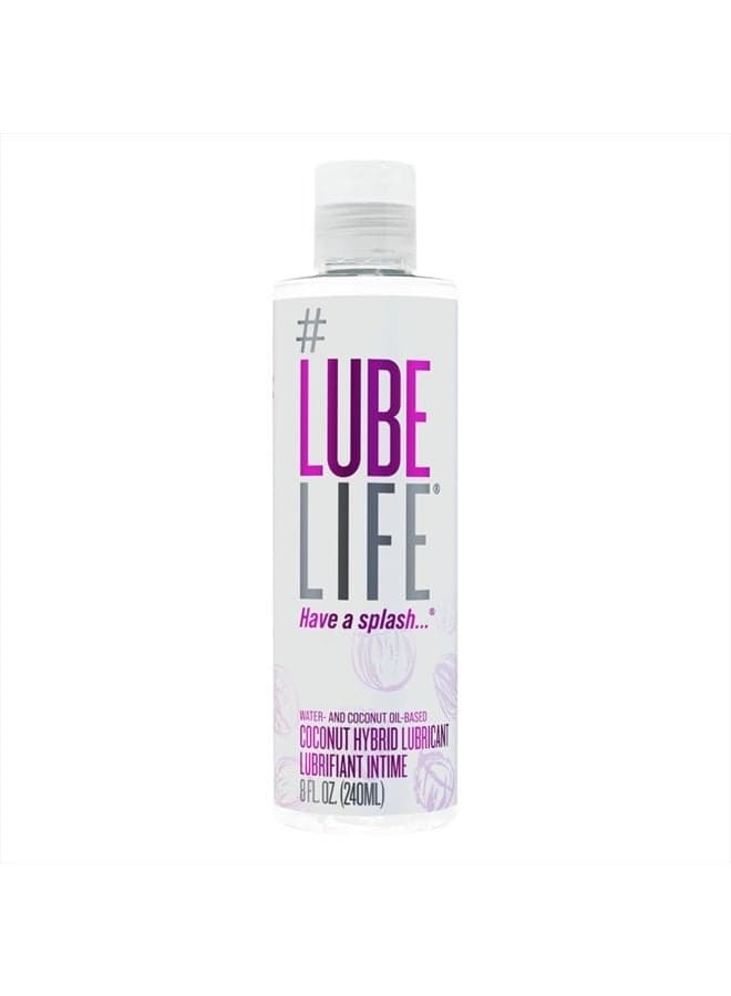 Coconut Hybrid Lubricant, Water-Based & Coconut Oil Massage and Lube for Men, Women & Couples, 8 Fl Oz