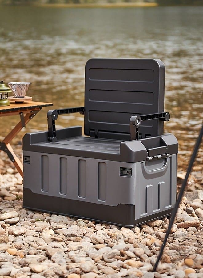 Outdoor Storage Box Camping Seat Boxes 60L Folding Seats Trunk Organizer Multifunctional Fishing Box Large Capacity Car Storage Box Organizer Auto Trunk Box Camping Accessories for Vehicles Car