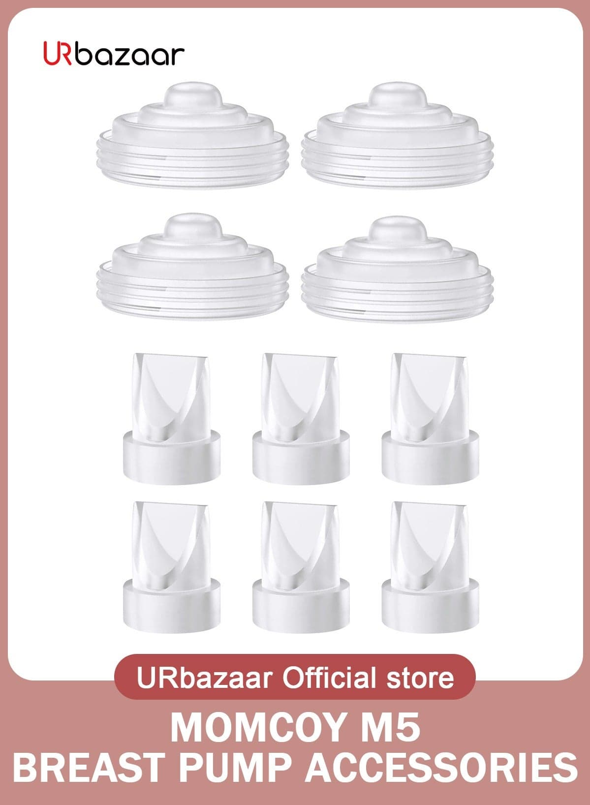 6 Pack Duckbill Valves & 4PCS Diaphragm Compatible with Momcozy M5 Wearable Breast Pump, Replacement Pump Parts Accessories Compatible for M5 Momcozy