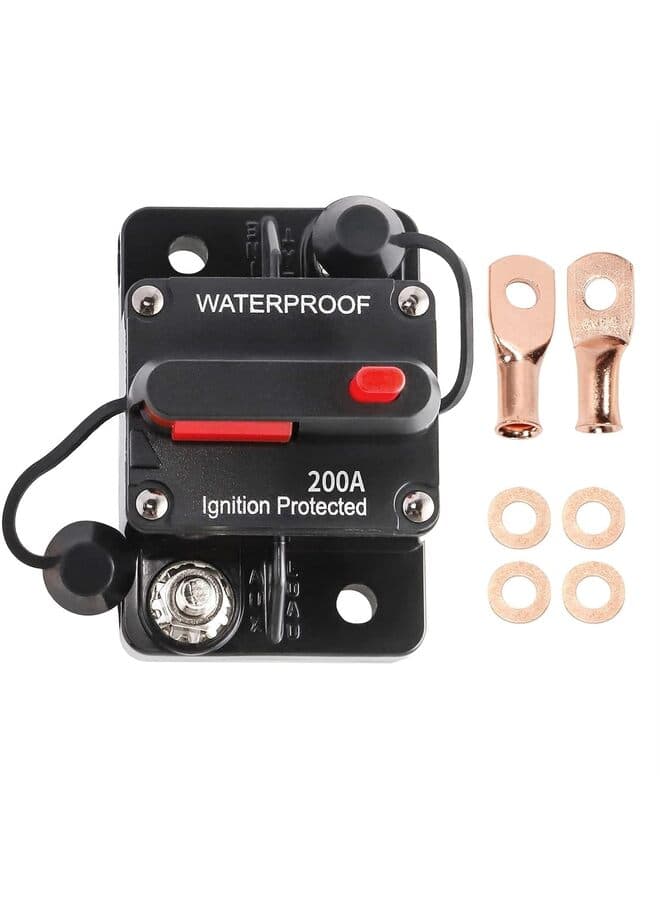 Circuit Breaker for Boat Trolling Motor Marine ATV Trailer Vehicles Stereo Audio Electronic Battery Solar System Inline Fuse with Manual Reset Switch Waterproofing (Size : 50A)