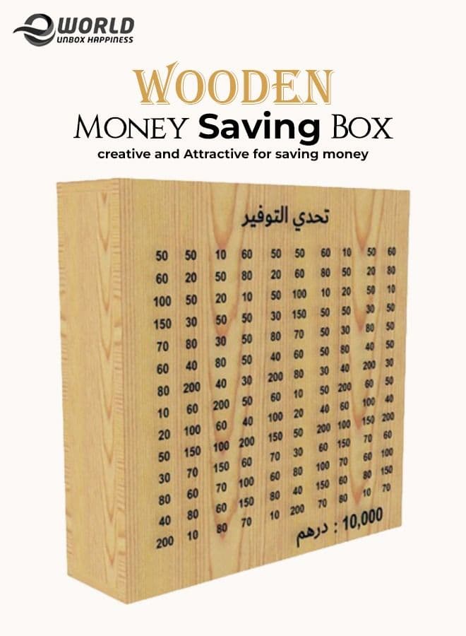 Wooden Money Saving Box Save Funds for Adults and Kids