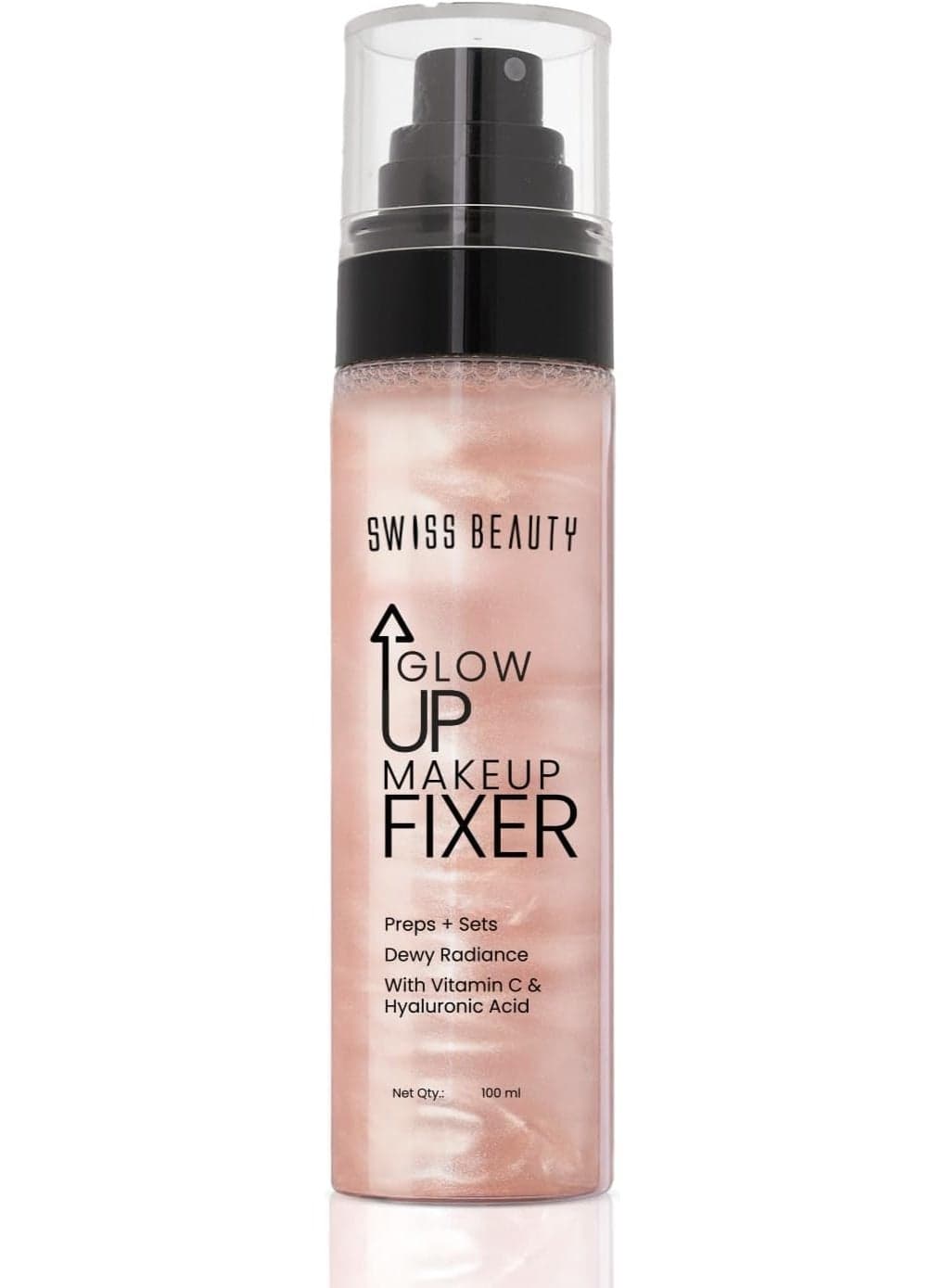 Swiss Beauty Glow Up Makeup Fixer | Preps + Sets | Dewy Radiance | For Face & Body | With Vitamin C & Hyaluronic Acid | 100ml