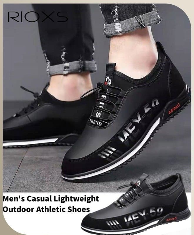 Men's Casual Lace-up Sneakers, Lightweight Outdoor Athletic Shoes, Fashion Breathable Running Shoes, Comfortable Walking Shoes, Stylish Everyday Footwear, Black