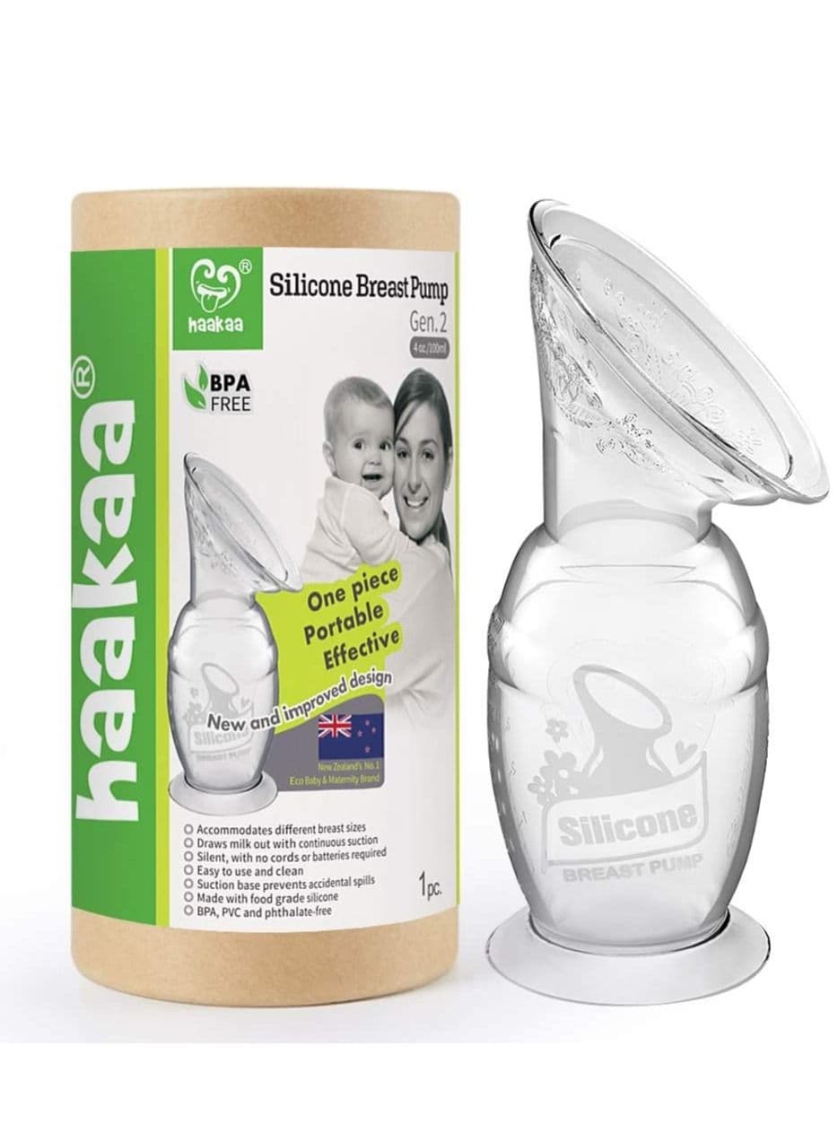 Manual Breast Pump With Suction Base 100% Food Grade Silicone Bpa Pvc And Phthalate Free 4oz/100ml