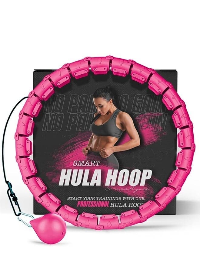 Hula Hoops 24 Knots Hula Hoop Fitness Adult Exercise Ring for Man and Women Smart Waist Noiseless Hula Hoop weighted Ball infinity Hula Hoop for Exercise and fitness at home