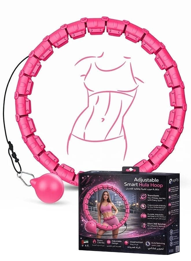 Hula Hoops 24 Knots Hula Hoop Fitness Adult Exercise Ring for Man and Women Smart Waist Noiseless Hula Hoop weighted Ball infinity Hula Hoop for Exercise and fitness at home