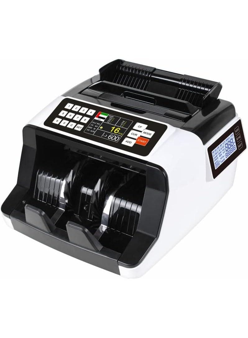 AL-7200 Currency Counter And Money Detector With Rechargeable Battery – High-Speed Banknote Counting Machine 1000 Notes/Min, Single Denomination Value Counter, Professional Cash Counter For Banks, Retail, Offices – Dual LCD Display, UV And Magnetic Detection, Counterfeit Note Detector, Automatic And Manual Totaling, Batch Function, Currency Customization, Addition Function, Portable Rechargeable Bill Counter, Compact Money Counting Machine With RS232 Interface, AC 110-220V, 80W, Durable Design