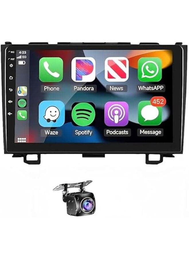 Android Car Stereo for Honda CRV 2007-2011 2GB RAM 32GB ROM Support Carplay, M-Link Wi-Fi BT, Radio GPS, 9 Inch IPS Touch Screen with AHD Camera Included