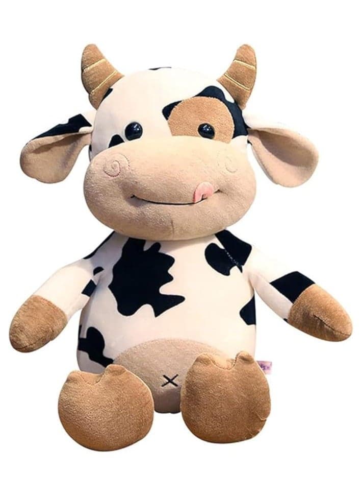 cow plush toy stuffed animal throw plushie pillow doll,soft fluffy friend hugging cushion-present for every age
