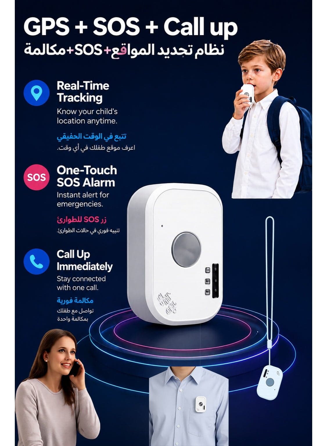 4G GPS Tracker Two Way Call One-click SOS Emergency Real Time Tracking Kids Elderly Anti Lost location Device Geo Fence APP SMS alarm push Smart Locator Real-time positioning Mini Safety tracker Device