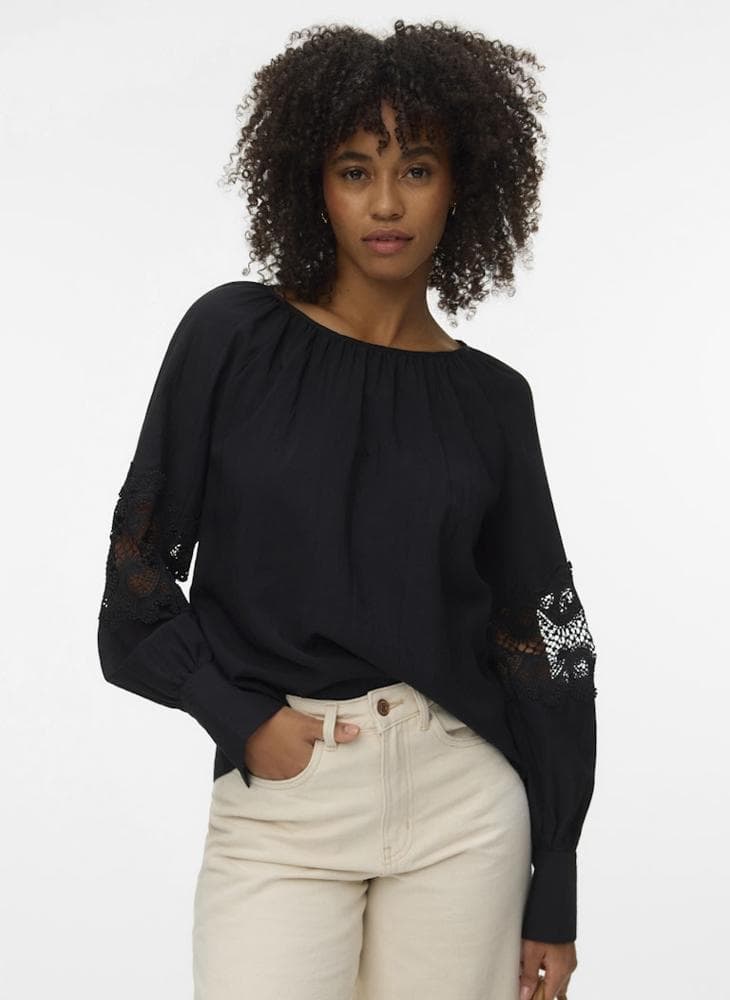 VMINDIRA L/S TOP WVN BTQ