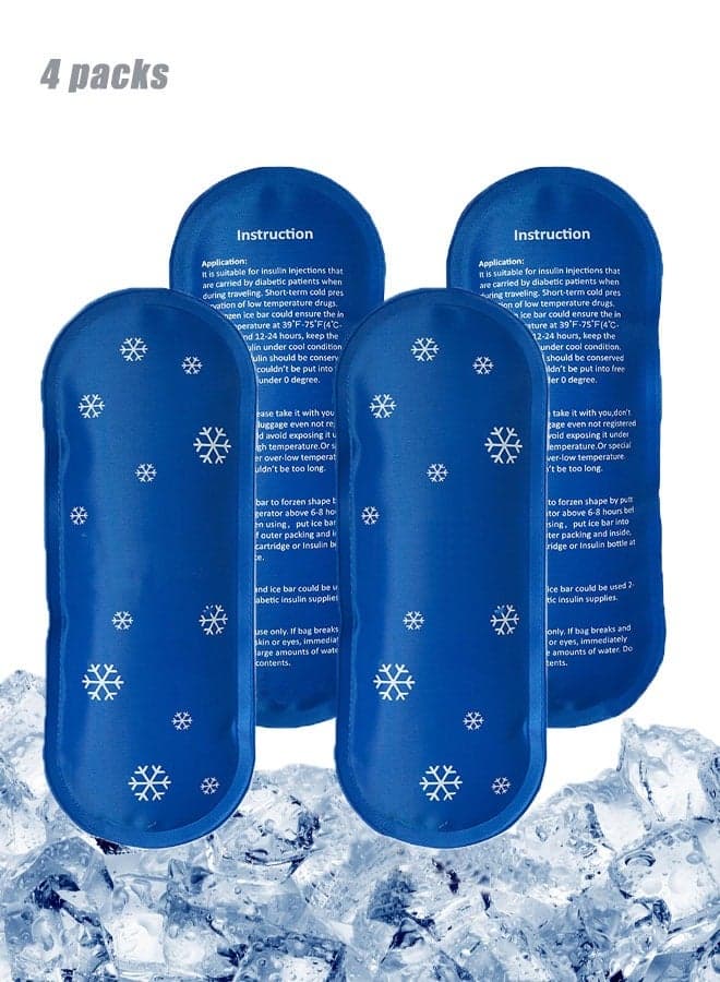 4 Packs Ice Packs for Insulin Travel Case - Reusable Cooler Ice Packs Suitable for Diabetic Insulin Cooler Pen Carry Case