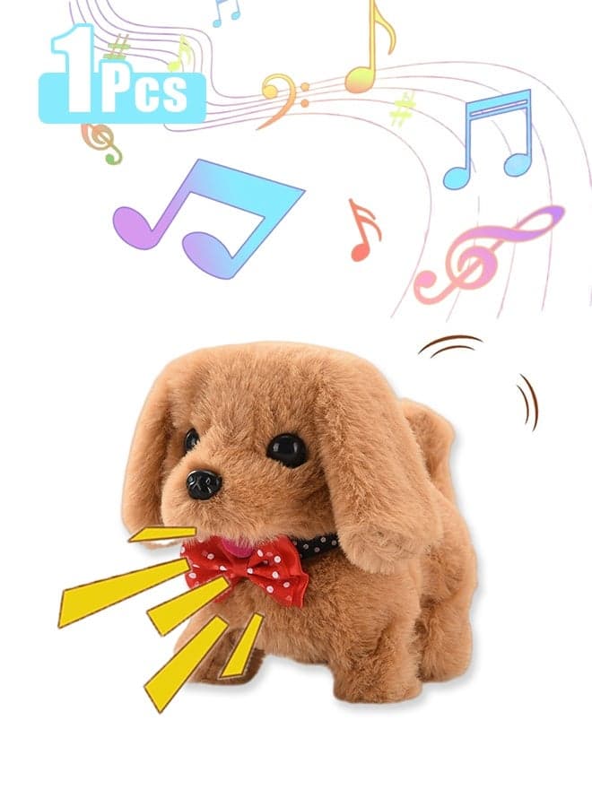 Plush Toy Puppy Electronic Interactive Dog, Acts Like a Real Dogs Walking, Barking, Tail Wagging, Idea Gifts