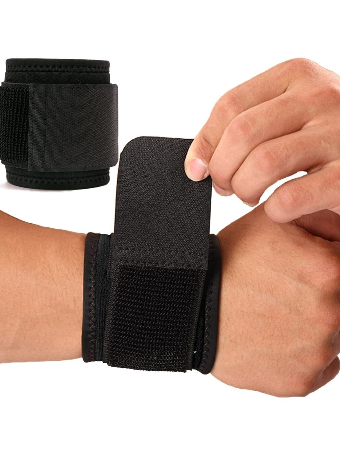 2 Pack Wrist Wraps for Carpal Tunnel, Wrist Straps for Weightlifting Workout & Pain Relief - Elastic, Unisex.