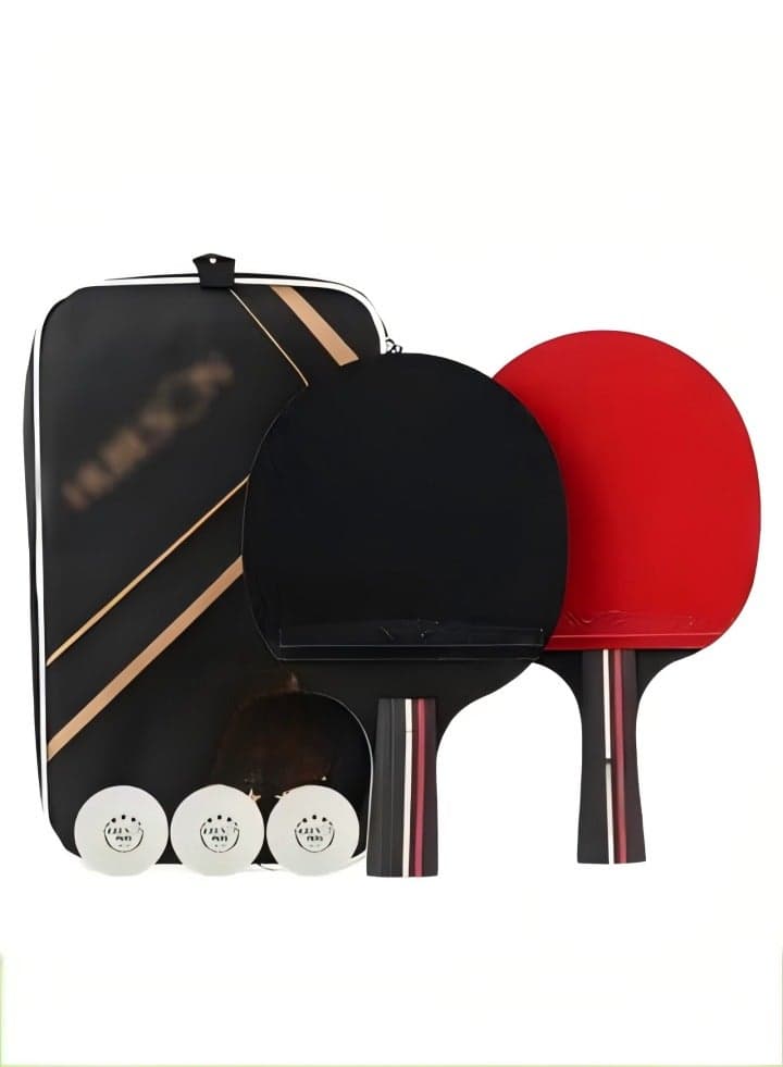High Performance Set, Premium Table Tennis Bat Set With Three 3-Star Ping Pong Balls, Table Tennis Bat 3-Star, 2 Pack Long Handle/Short Handle Table Tennis Bats, Great For Skill Development