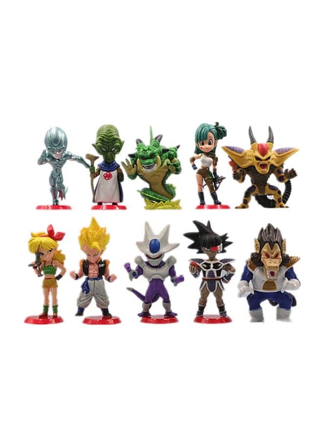 Dragon Ball 10-Piece Mini Figure Set, Goku, Vegeta, Whis, Majin Buu and Shenron - Adorable Anime Collectibles, Desk Decor and Fun Birthday Gift 8cm