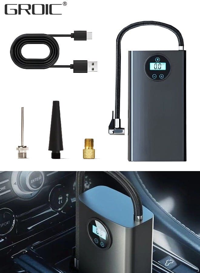 USB Cordless Tire Inflator Portable Air Compressor, 150 PSI Powerful Tire Inflator Cordless, Digital Tire Pressure Gauge, Powerful Air Tire Pump For Car Tires, Motorcycles, Bikes, Balls