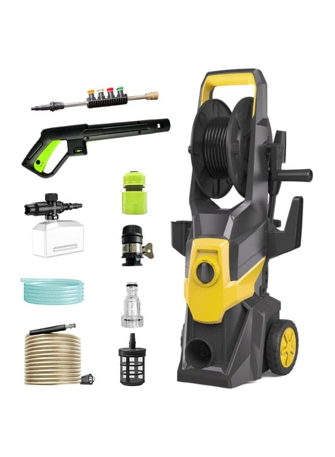 Electric Pressure Washer, Foam Cannon, 4 Different Pressure Tips, 19.3M, High Pressure Water Power Washer, 3000 PSI 2.5 GPM ,9L/min , for Car, House, Patio, Deck, Fence, Driveways,Yellow