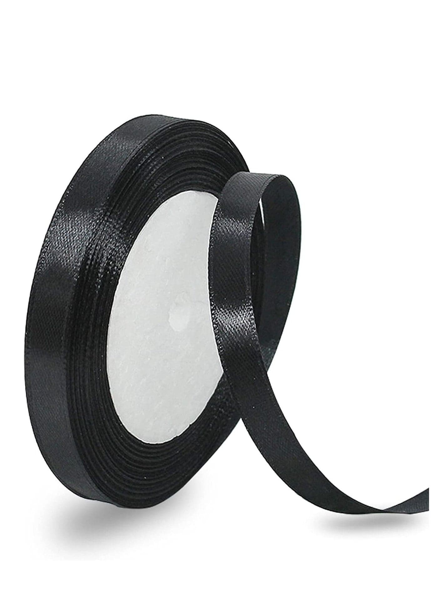 Black Satin Ribbon, 12mm x 25yd Double Faced Polyester Ribbon for Gift Wrapping, Party Favors, Wedding Decorations, Bow Making, Bouquets, Sewing Projects & Craft Supplies