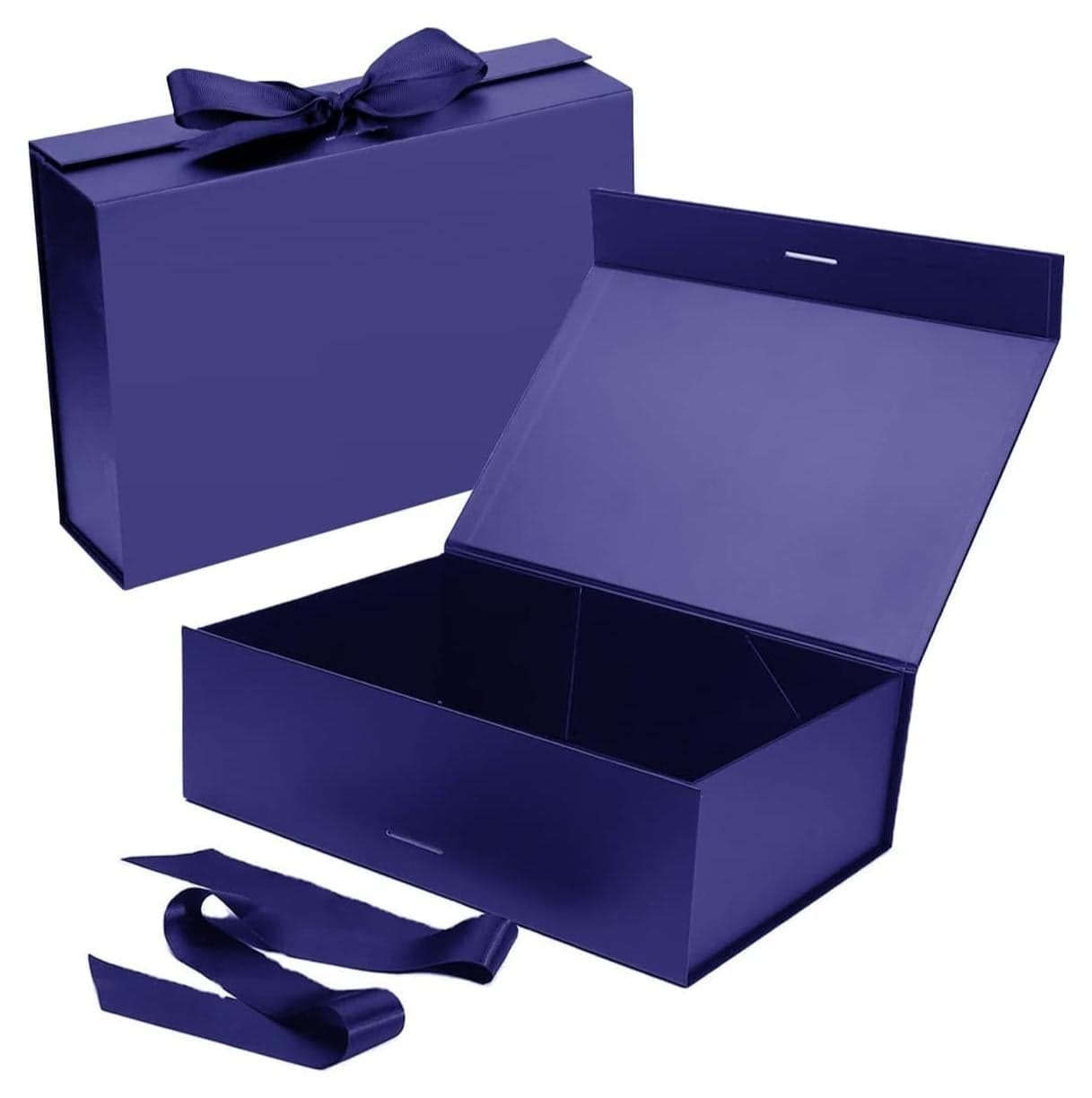 Luxury Magnetic Gift Box, Blue Large Gift Box with Ribbon,Folding Gift Boxes for Presents With Lid, Suitable for Festival, Birthday, Anniversary, etc