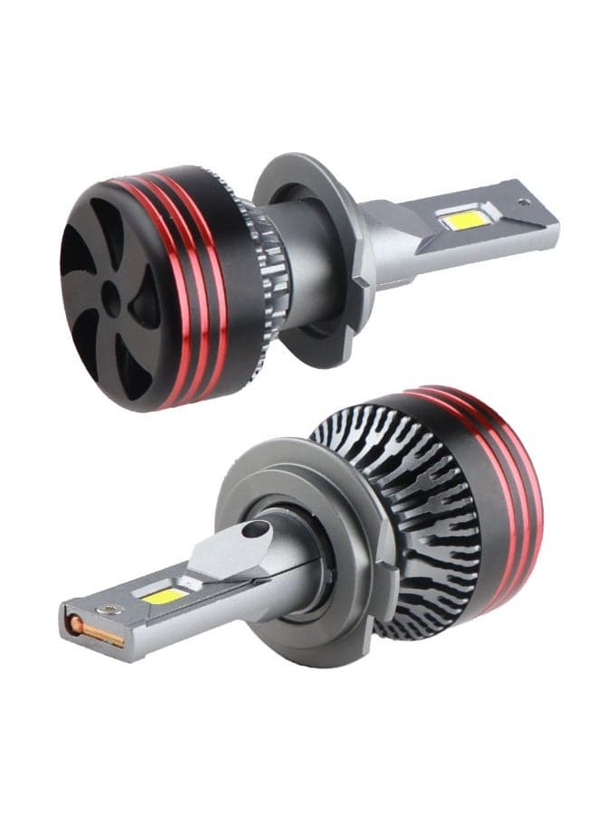 H7 LED Headlight Bulbs, 18000LM, 6500K Cool White, 120W High Power, Fan-Cooled Conversion Kit (H7)