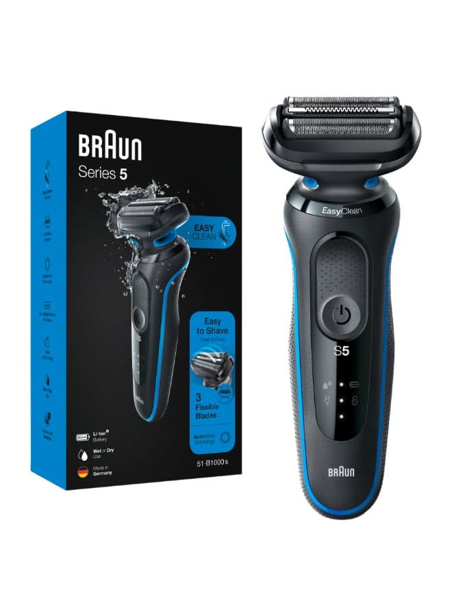 Series 5 51-B1000s Wet And Dry Shaver, Mint. Made in Germany Blue/Mint