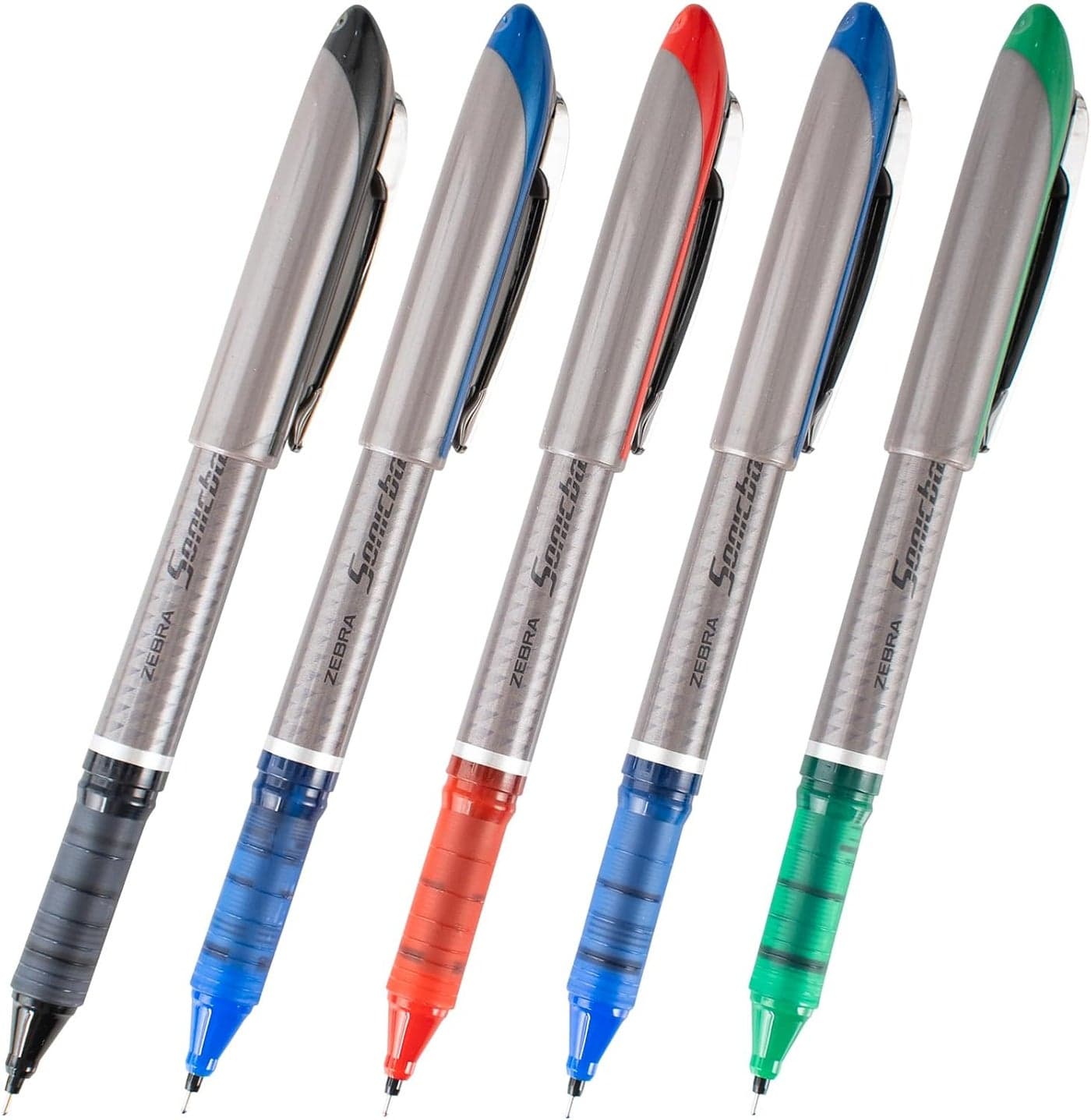 Zebra Sonicball NT7 Liquid Ink Pens, 0.7mm Needle Tip, 5 Pack, Assorted Colors