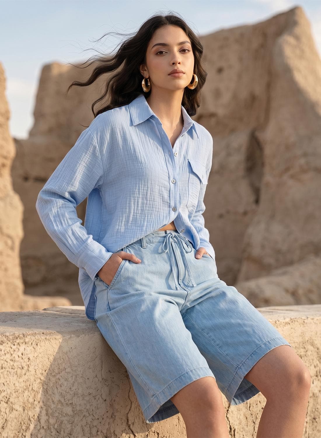 Pocket Detailed Button Down Shirt