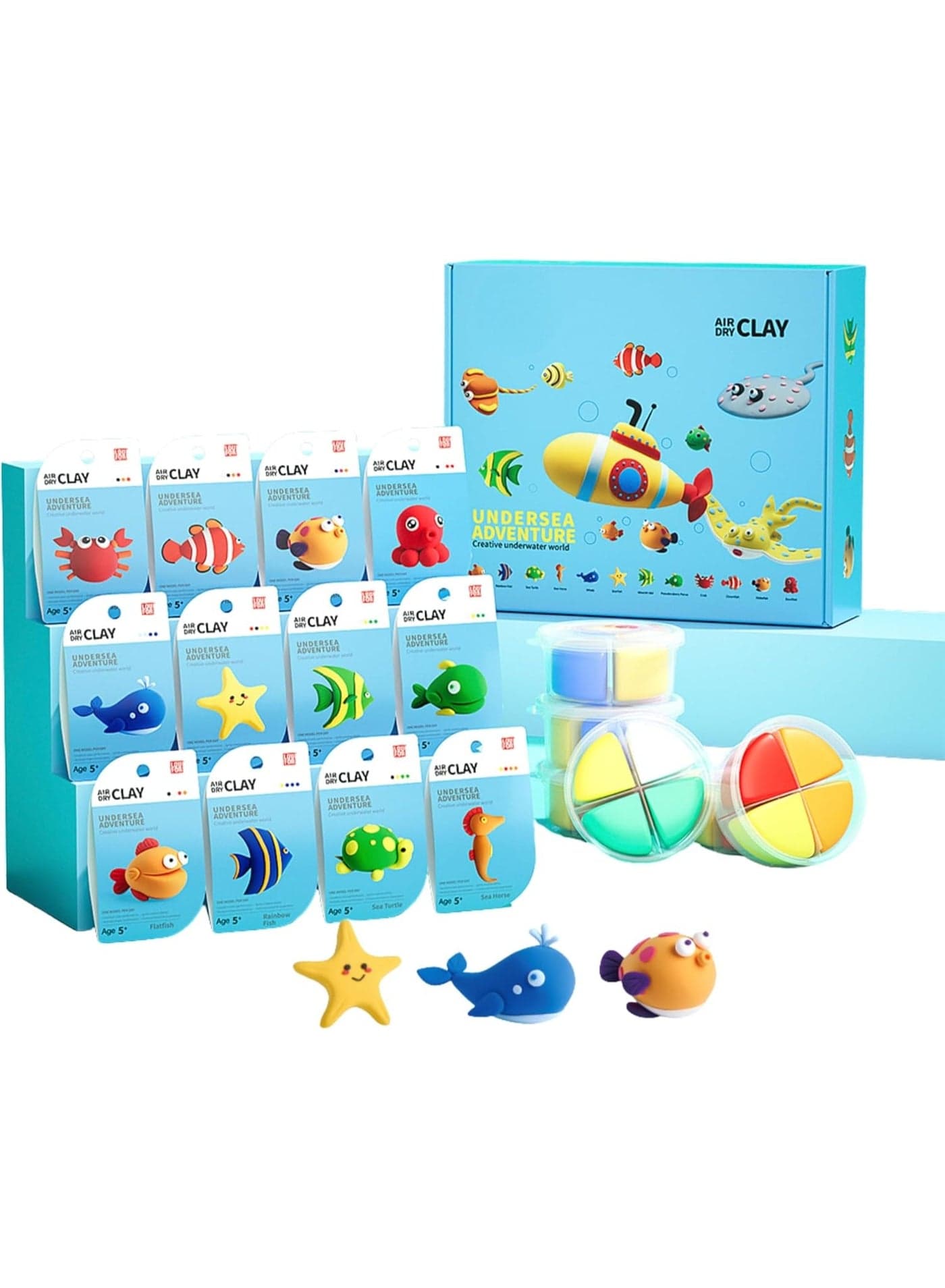LOUFOR Air Dry Clay Kits - Modeling Clay for Kids, Ultra Light & Soft, Safe & Non-Toxic, DIY Air Dry Clays Kit with Sculpting Tools and Tutorials, Creatible Art Crafts Toys Gifts for Boys Girls