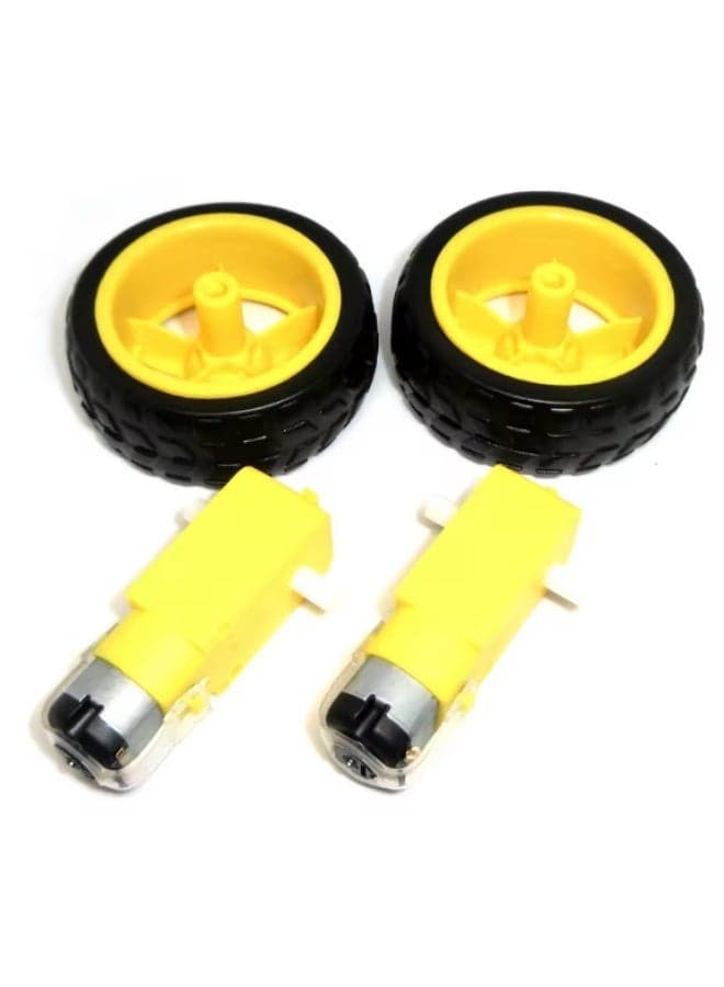 2 TT Motors 3V–6V + 65mm Wheels (2PCS), Smart Car Robot Compatible for Arduino